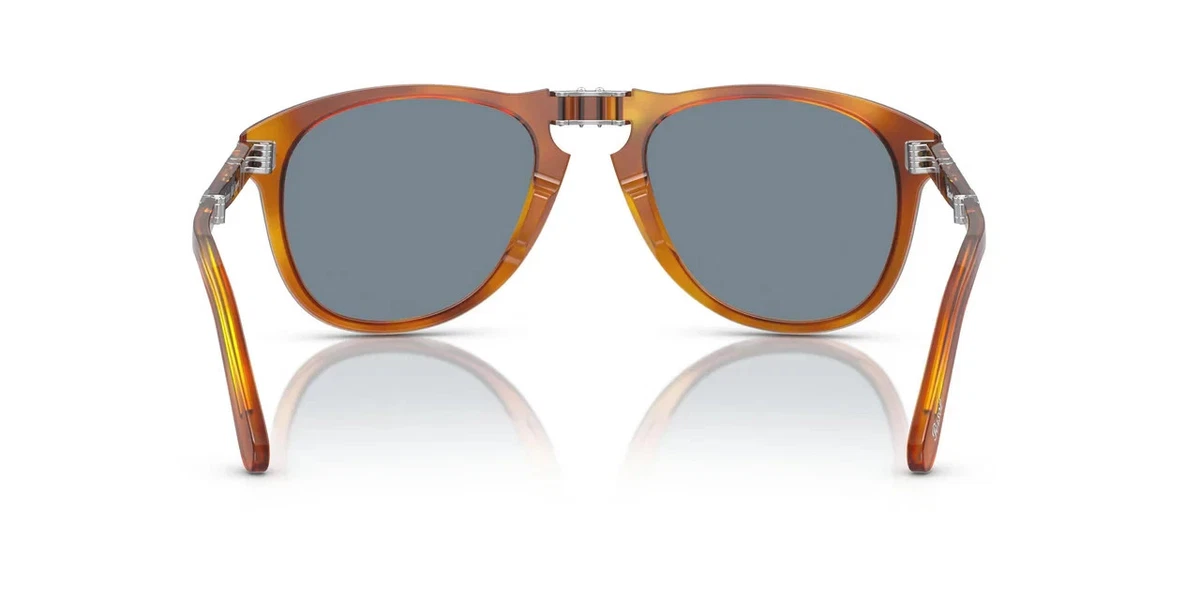 Persol PO0714SM 96/56 Light Havana Blue Unisex 54 mm Steve McQueen Sunglasses