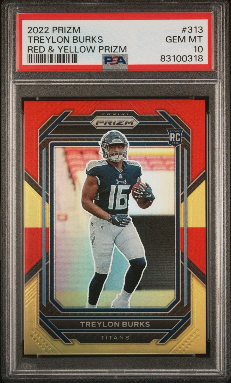 2022 Panini Prizm - Rookies Treylon Burks #313 Red & Yellow Prizm /8 (RC) Pop 1