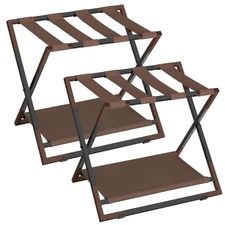 Luggage Racks for Guest Room, Set of 2, Foldable Suitcase Stand with Storage ...