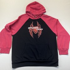 Marvel Spiderman Hoodie Youth XL-H Black Red Long Sleeve Fleece