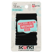 3 Pack Scunci No Damage Medium Hold Ponytailers, 12 Ct