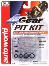 Auto World 4 Gear Pit Kit - Pickup Shoes, Guide Pins, Springs, Brushes Tires