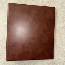 STAMPS - SG 4 RING PICTURE POSTCARD ALBUM - NO PAGES - ( BROWN ) PRE OWN