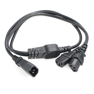 IEC320 C14 To 2x C13 Y Splitter Power Extension Cable 10A 250V 1M Cord