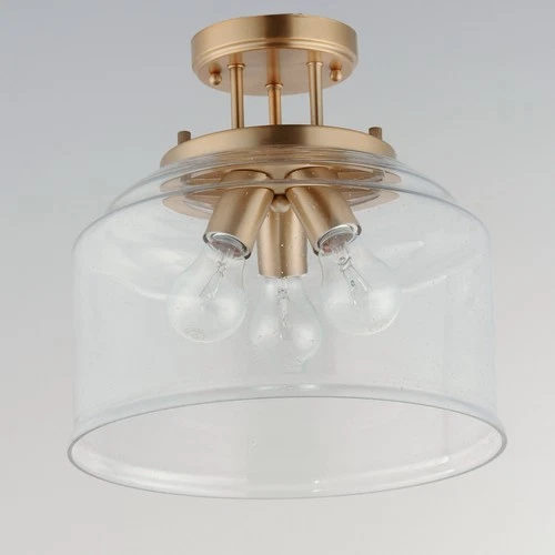 Maxim 12271CD Acadia 3 Light 13"W Semi-Flush Drum Ceiling Fixture - Nickel - Picture 6 of 12