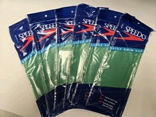 Set of 6 Speedo Swim Caps Green Latex