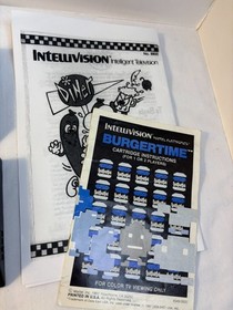 BURGERTIME & DINER Game Cartridges Intellivision Tested w/ One Original Manual