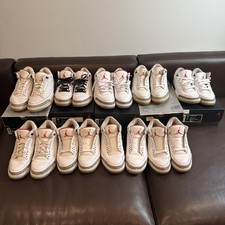 Air Jordan 3 White Cement Lot of 9! Authentic...