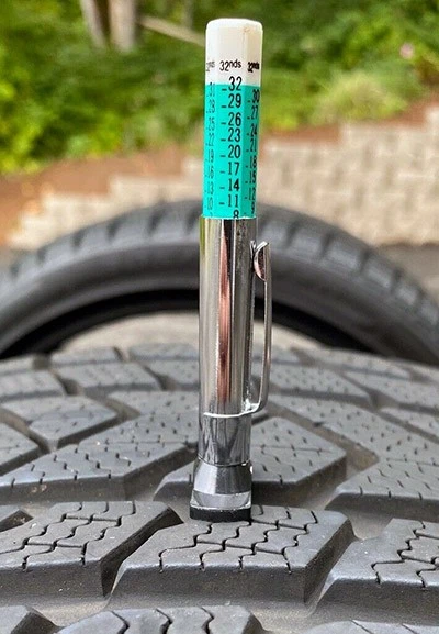 This seller of used winter tires shows exactly much tread is left.