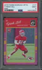 2016 Panini Donruss Optic Pink #117 Tyreek Hill RC Rookie Mint PSA 9