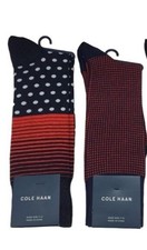 Cole Haan Men  s Dress Socks 2 Pairs 7-12 Cotton Blend