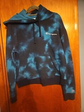 Blue Tye Dye Champion Hooded Sweatshirt Size Medium