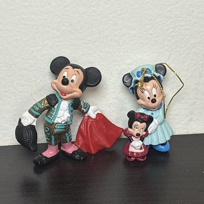 Mickey & Minnie Mouse Disney VTG 80s Bullyland Figure & 1992 Ornament Set
