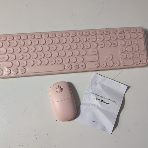 Peious Pink Wireless Keyboard and Mouse USB Keyboard Mouse SK73-3 - Picture 2 of 6