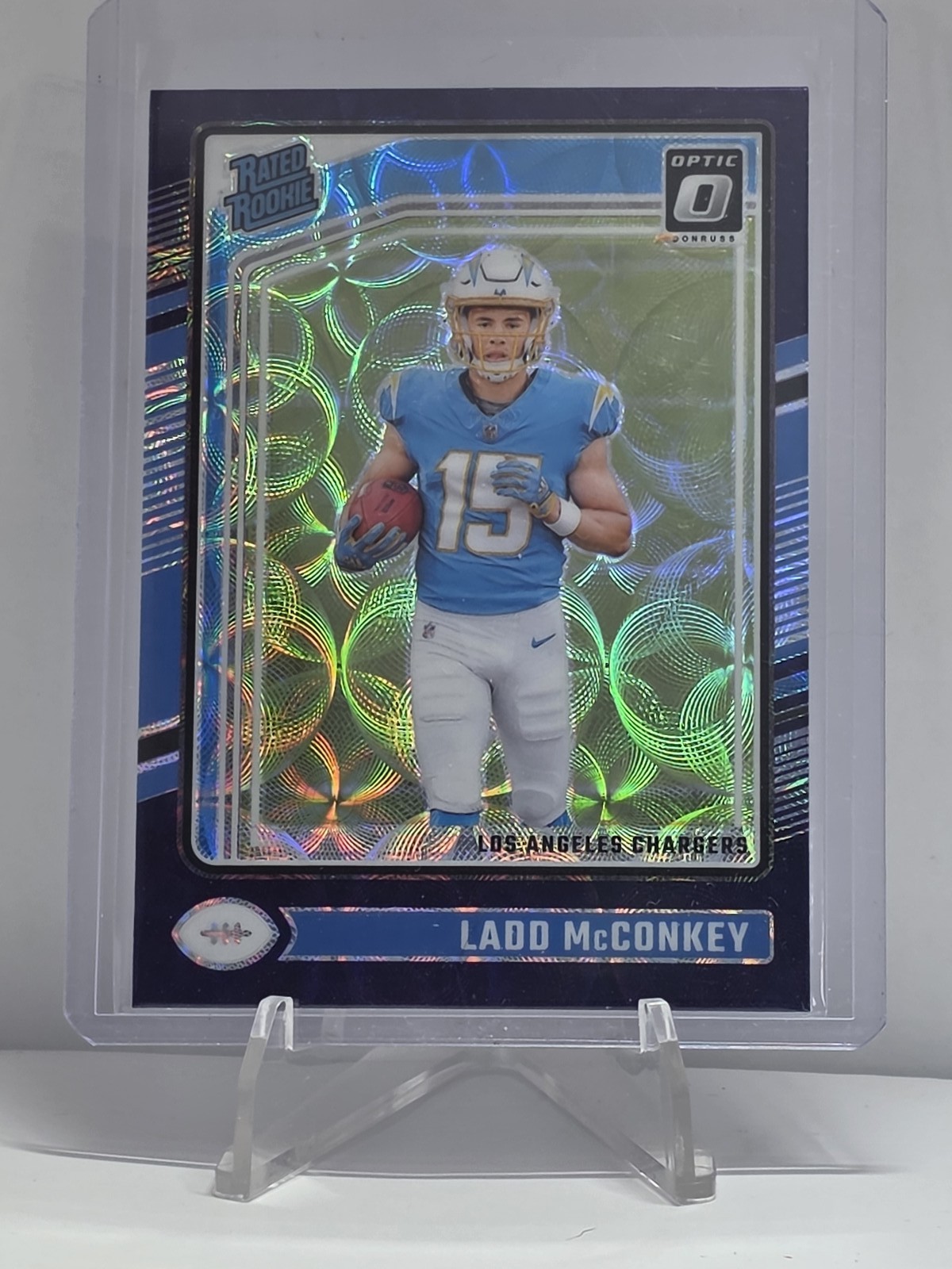 2024 Panini Donruss Optic - Rated Rookie Ladd McConkey #266 Purple Scope