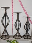 Set of 3 Blackish Bronze Metal Rustic Pedestal Freestanding Pillar Holders — photo 1