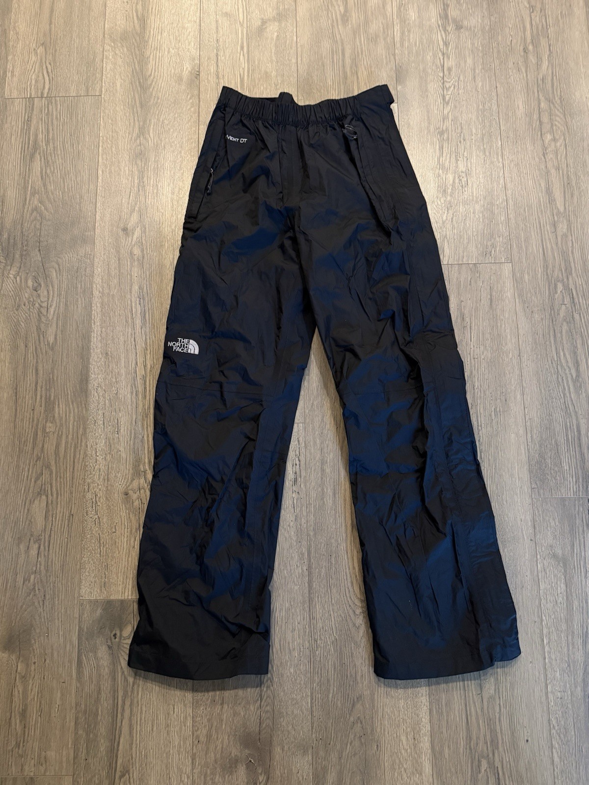 Pantalones impermeables North Face HyVent DT esquí nieve caminata para hombre talla pequeña negros