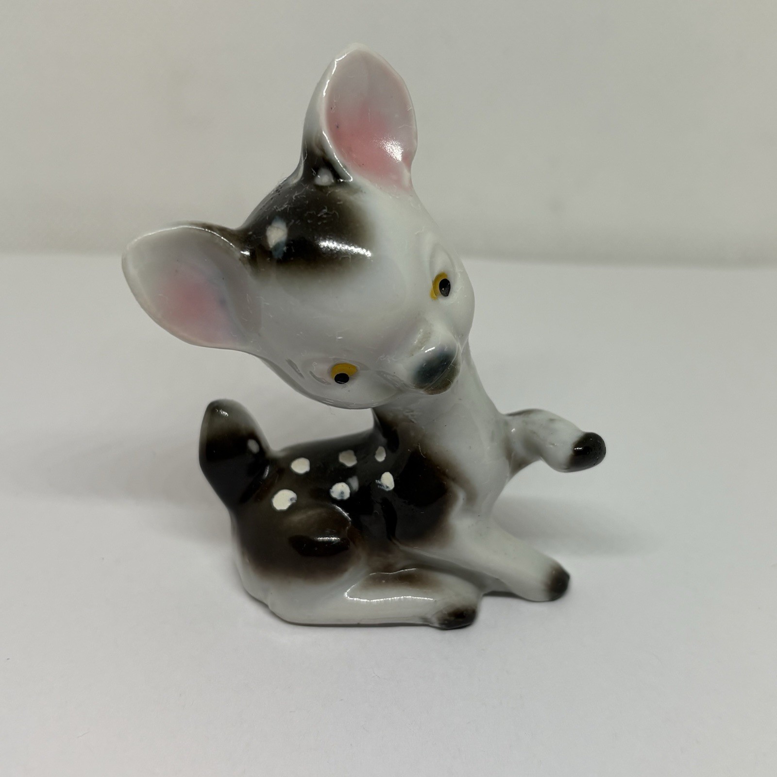 Vintage 1950s MCM CUTE BABY DEER Ceramic Figurine Made in Japan