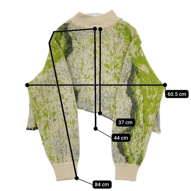 AMERI UND RUST ART KNIT TOP Sweater knit Green be… - image 5