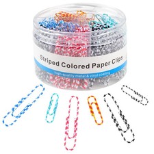 400pcs Paper Clips, Metal Coated, Assorted Sizes, Colored