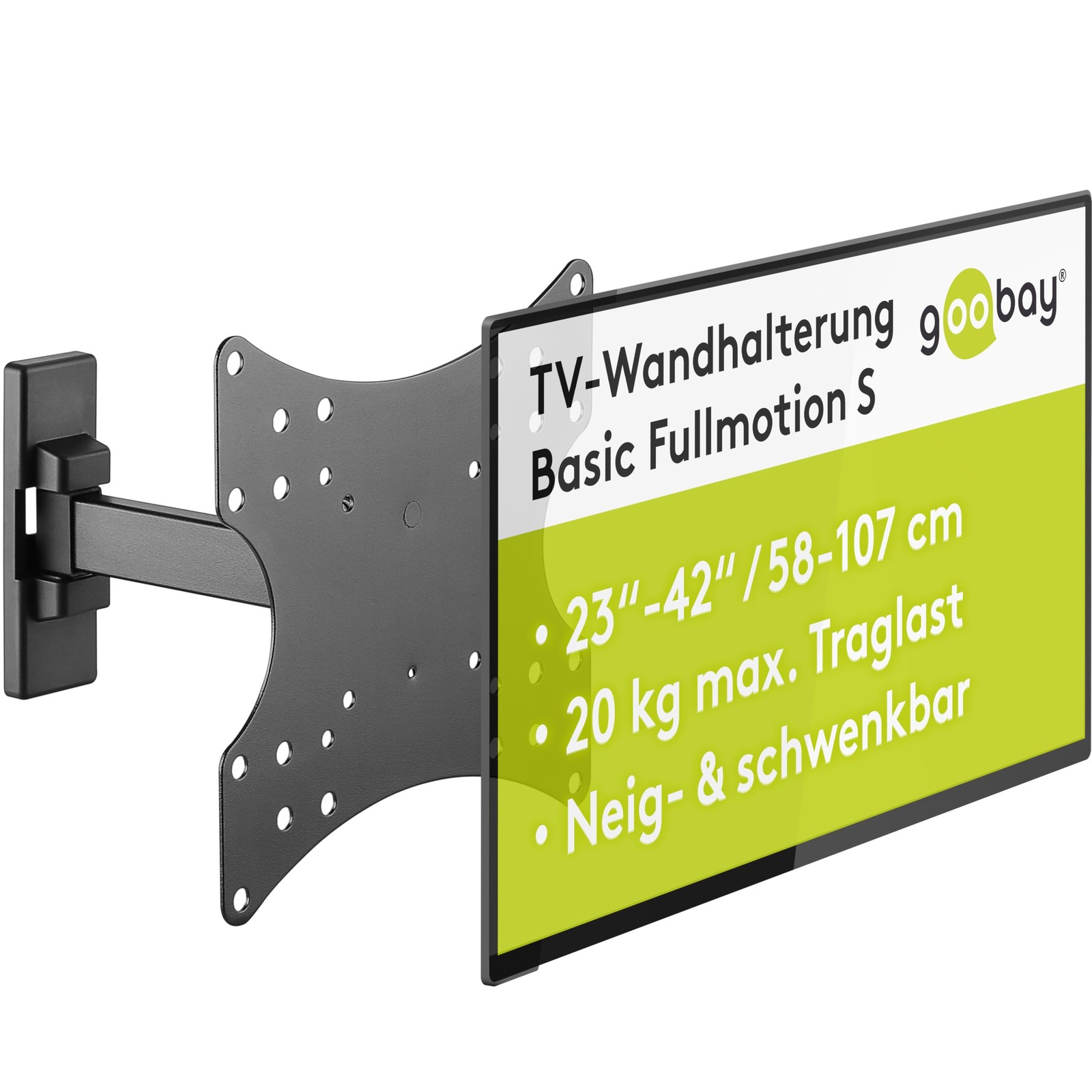 Support TV mural orientable 23-42 pouces fixation écran plat VESA 200x200