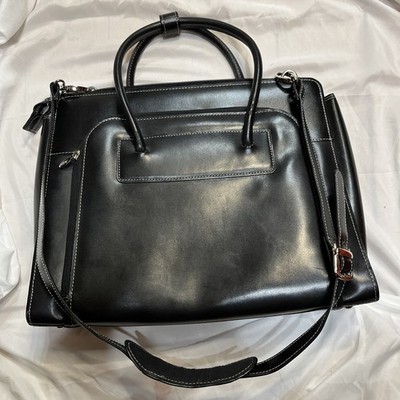 McKlein USA Lake Forest Black Top Grain Cowhide Leather Women's Laptop Briefcase