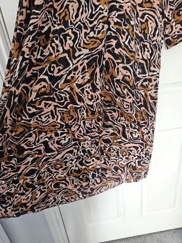 Kin John Lewis Dress Size 12 Pockets Shift Style Viscose 3/4 Sleeves Multicolore - Picture 6 of 12