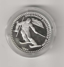Bulgarien 50 Lewa 1992 ca. 10,1g 925 Silber XVII. Olympia Lillehammer 1994 Ski A