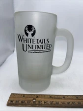 Whitetails Unlimited Frosted Beer Mug 6” Tall ManCave Special Rare Find
