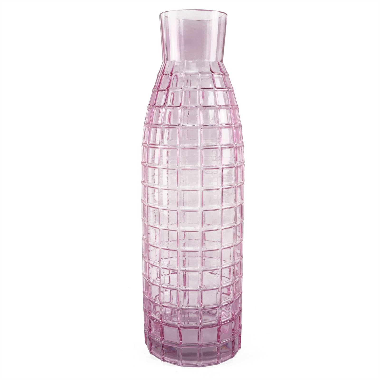 B&Q -  Glass Vase Tall Pink Square Glass Vase 49Cm Botanik - Image 2