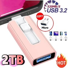 New 4 in1 512GB 256GB for iPhone USB 3.0 Flash Drive 2TB 1TB Android TYPE-C PenD