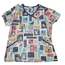 Scrubstar scrub top, Owls, M V-neck