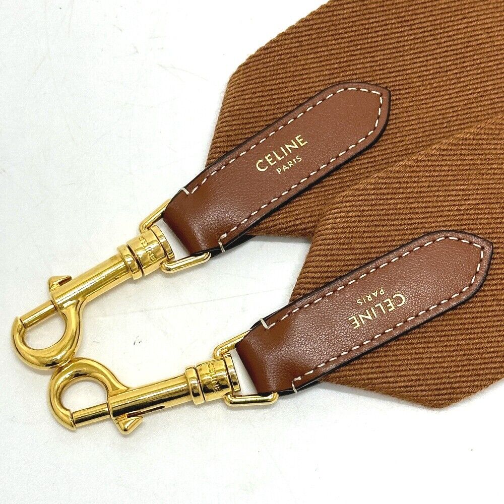CELINE logo Bag Shoulder strap Canvas/Leather Brown/White | eBay CELINE logo Bag Shoulder strap Canvas/Leather Brown/White | eBay