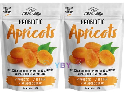 2 Packs Nature's Garden Probiotic Apricots Plump Dried Fruit 32 oz Each Pack