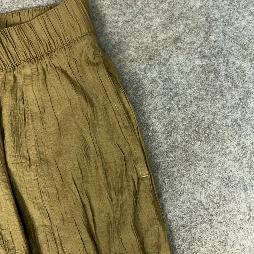 Pantalones Zara Mujer Pequeños Marrón Dorado Rectos Arrugas Pantalones Carrera Oficina Trabajo Foto 3 de 4