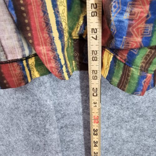 Vintage Jacke Damen groß? Gestreiftes buntes Unikat mit Knopfleiste - Bild 5 von 14