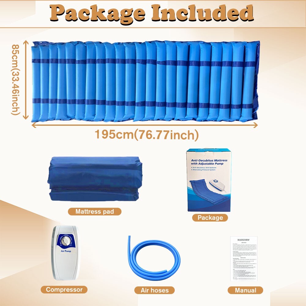 Alternating Pressure Mattress Topper Medical Grade Bed Sore Prevention Treatment