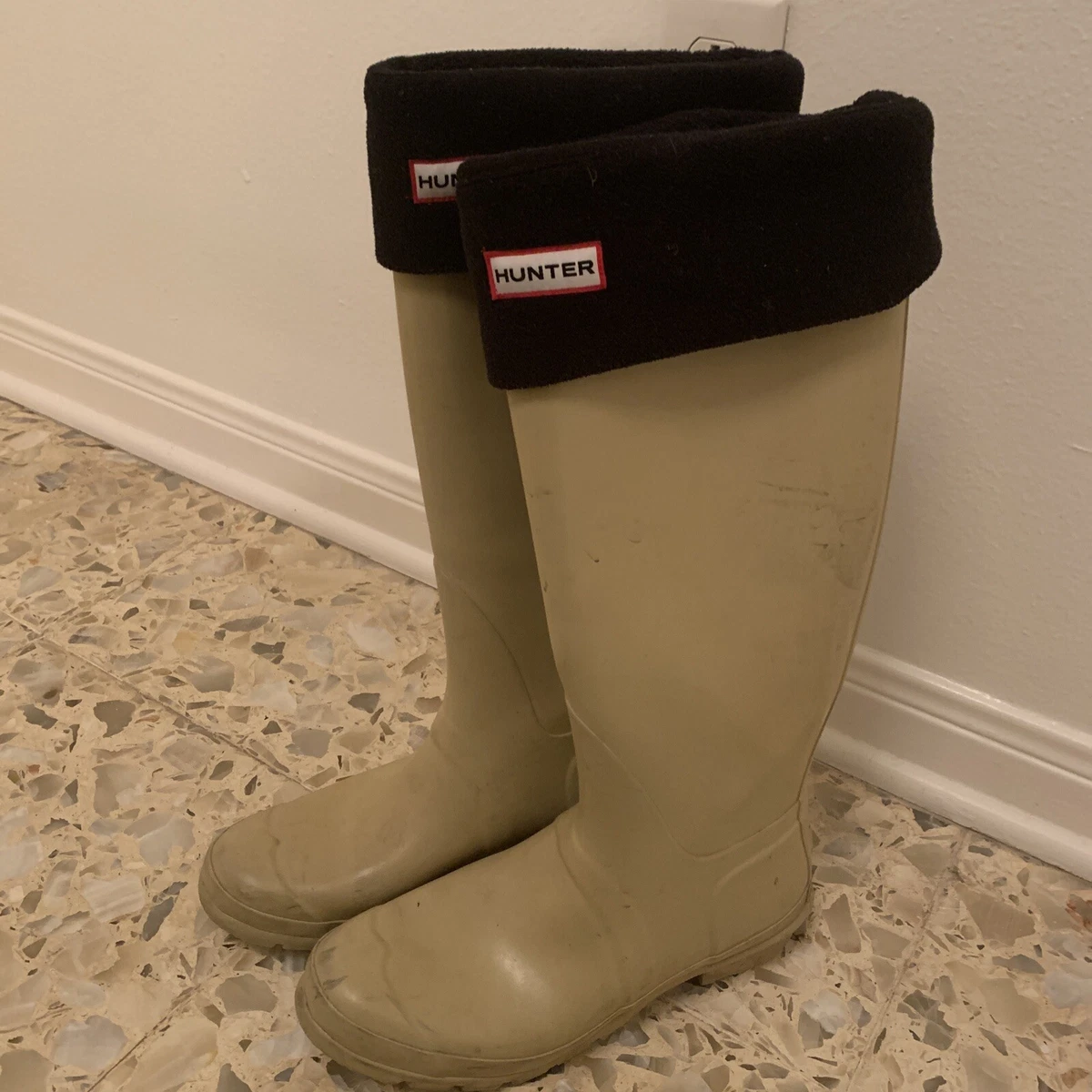 Cream hunter wellies sales