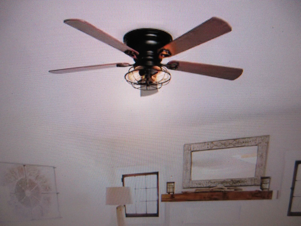 Matrix Decor 48 in. Indoor Black Flush Mounted Ceiling Fan with Light & Remote - Image 2 of 4