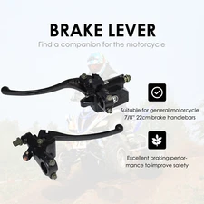 Hydraulic Brake Master Cylinder Control & Clutch Lever 7/8" Motorcycle Handlebar