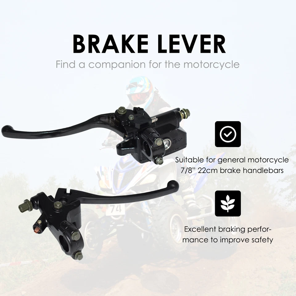 Cilindro maestro de manillar de motocicleta de 7/8" control de freno hidráulico y palanca de embrague Foto 3 de 4