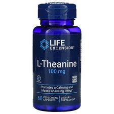 Life Extension L-Theanine- 100 mg- 60 Vegetarian Capsules