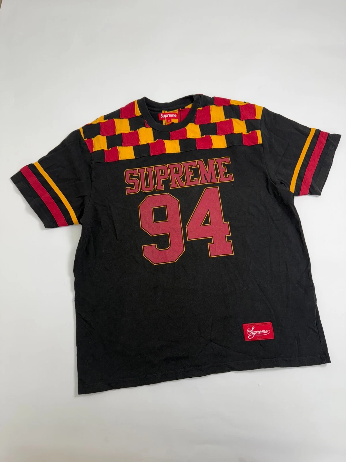 Haut de football Supreme Patchwork Yoke noir   XL   LIVRAISON GRATUITE EN MAIN LEVÉE