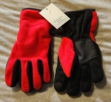 NWT Gap Kids FLEECE with NON-SKID Palms RED  BLACK Smartphone GLOVES Size Med