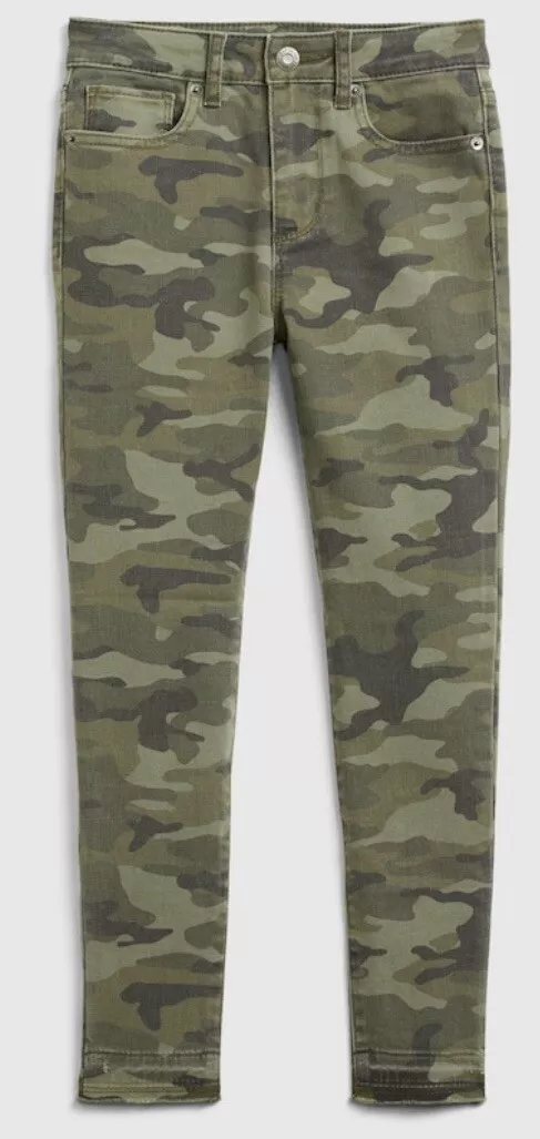 Gap Kids Girls High Rise Ankle Camo Green Jeggings With Stretch NWT Size 7