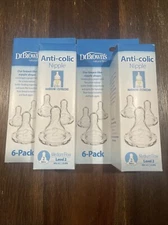 Dr. Brown's 12 Pk Natural Flow Anti-Colic Nipple Level 2 Medium Flow  3m+ NEW