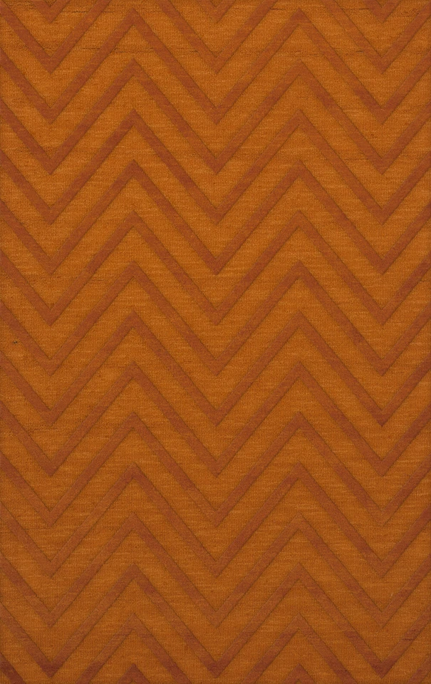 Orange Transitional Hand Hooked Stripes Chevrons Zig Zags Area Rug Striped DV4 - Image 2 of 2