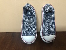 Converse All Stars Kids Boy's Size 8 Sneakers Low Top Black White Checkered