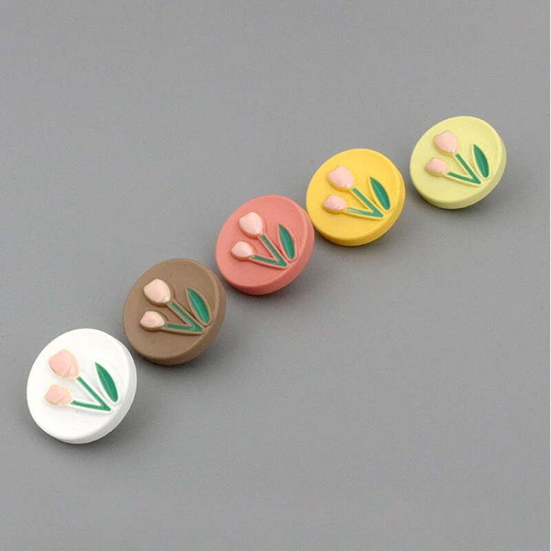 6 X Floral Buttons Sewing Material Craft for DIY Coat Cardigan Costume Sew Decor - Image 4 of 4