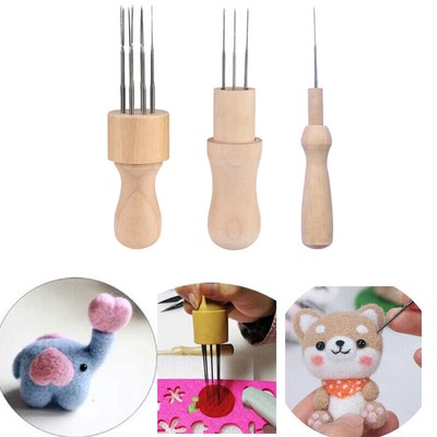 Wooden Handle Wool Felting Needles Tools DIY Craft Sewing Tools Accessories